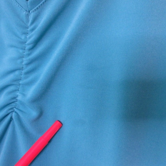 Susan Graver Plus 2X Blue Liquid Knit Slinky Top - Picture 3 of 12